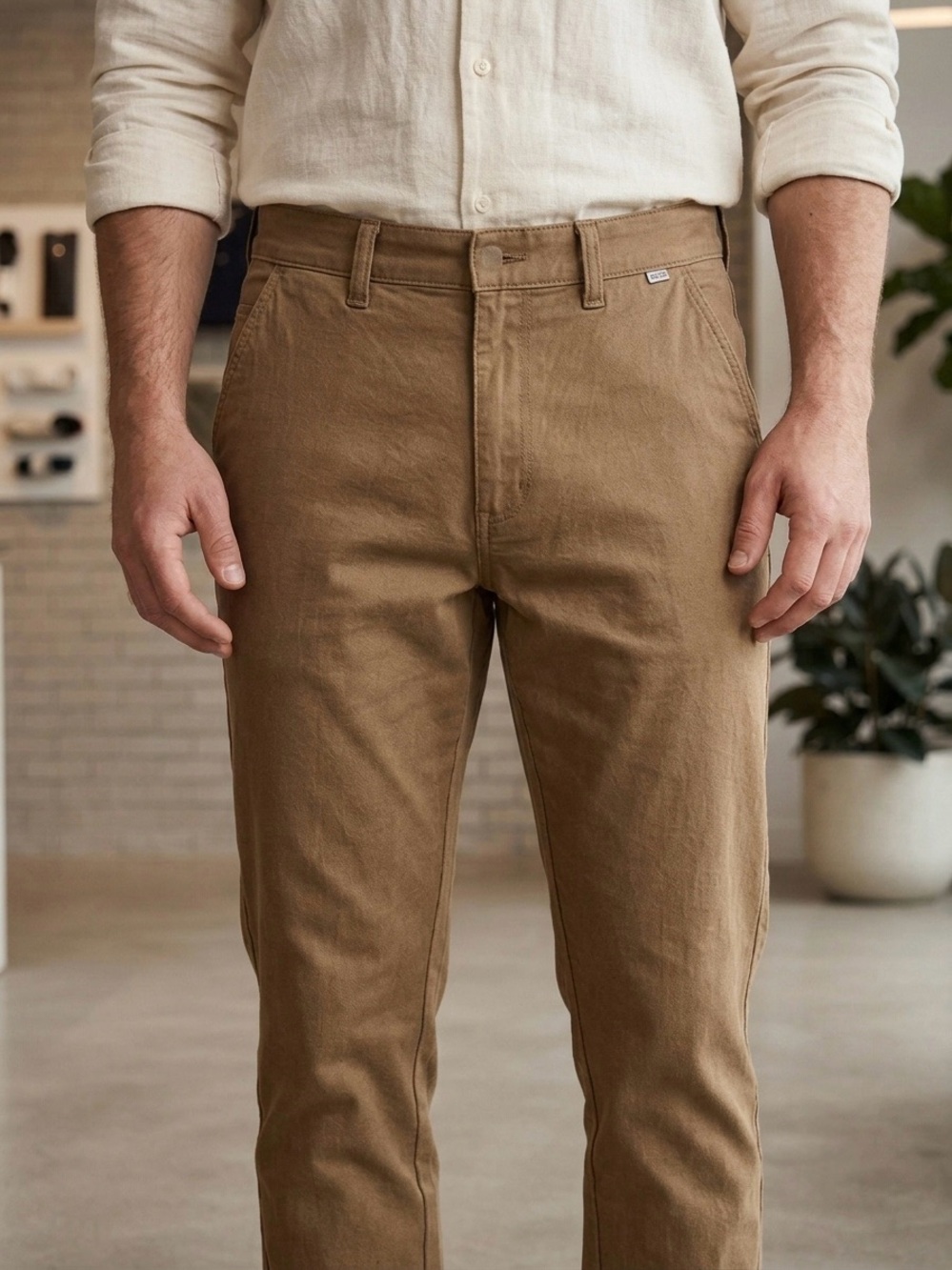 Vans Men's Tan Straight Fit Chino Pants